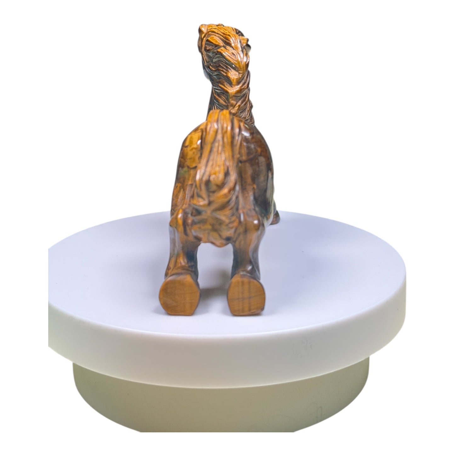 Gemstone Unique Running Horse Carving - Yellow Tiger Eye