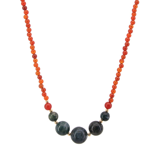 Moss Agate Carnelian Necklace | Bracelet | Earrings | Set