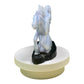 Gemstone Unique Running Horse Carving with Black Stone Base - Blue Lace Agate