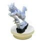 Gemstone Unique Running Horse Carving with Black Stone Base - Blue Lace Agate
