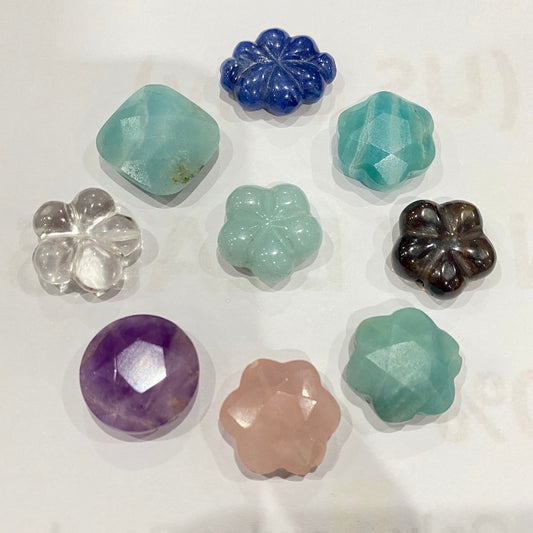 Kate Live!【Flower】Crystal Carved Beads Bowl (By Pieces)丨Spacers String 8mm Mix Sample Beads as Freebies