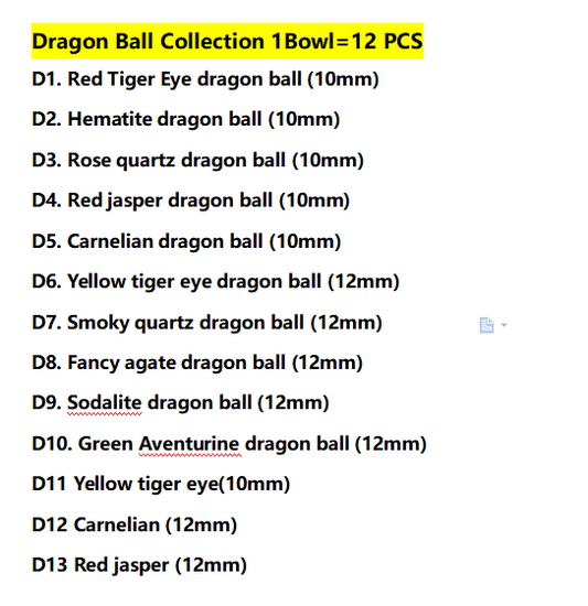 Kate Live!【Dragon Ball】Crystal Carved Beads Bowl (By Pieces)丨Spacers String 8mm Mix Sample Beads as Freebies