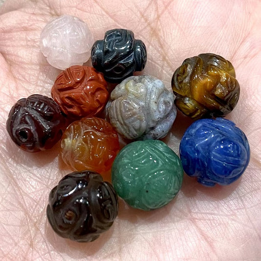 Kate Live!【Dragon Ball】Crystal Carved Beads Bowl (By Pieces)丨Spacers String 8mm Mix Sample Beads as Freebies
