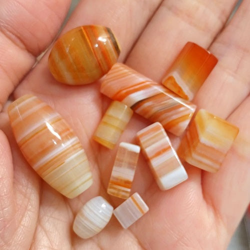 Kate Live!【Tibet Agate】Crystal Carved Beads Bowl (By Pieces) | Buy T9-T18 Get 1 More Free Bowl | Spacers String 8mm Mix Sample Beads as Freebies