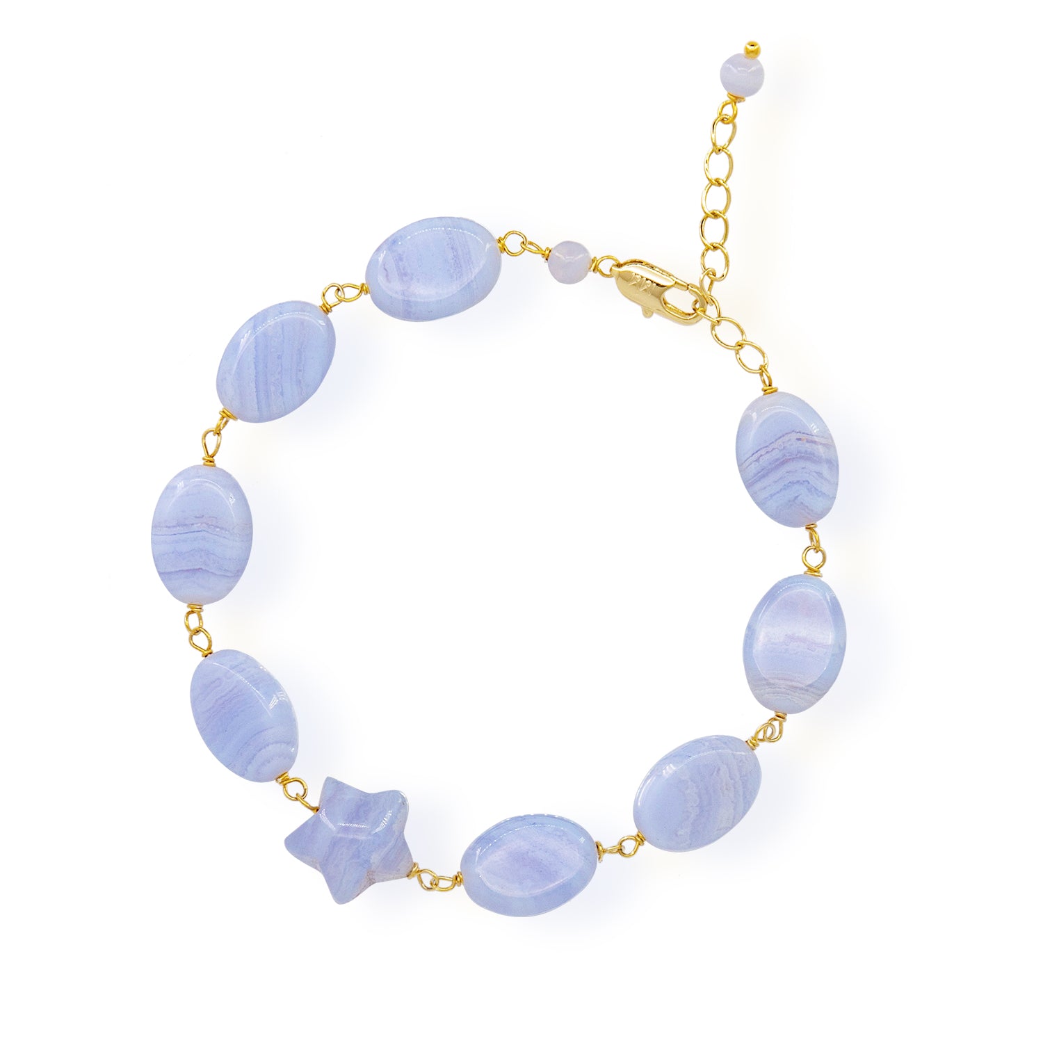 Blue lace agate deals bracelet uk