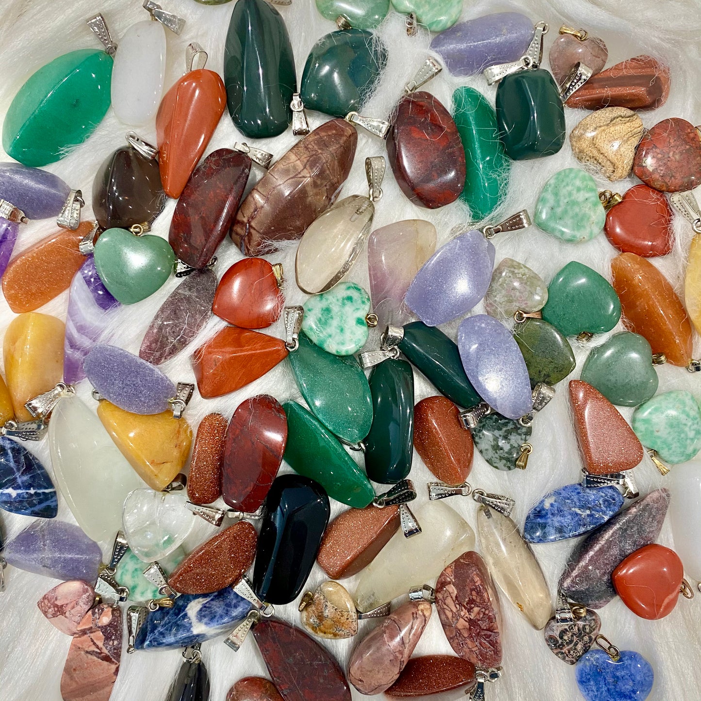 Random 20pcs Gemstone Pendants For Jewelry Making