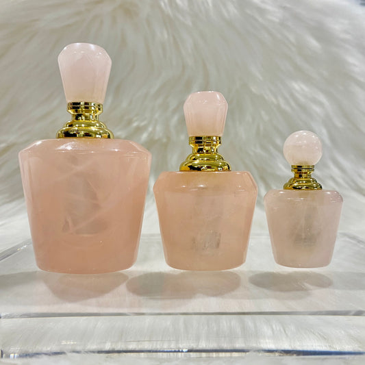ANTHONY LIVE! Exclusive Rose Quartz Hand Carved Perfume Bottles