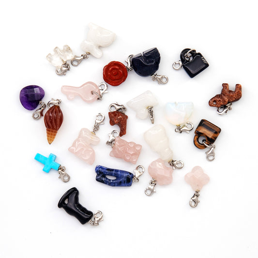 Natural Gemstone Charms for Jewelry Making