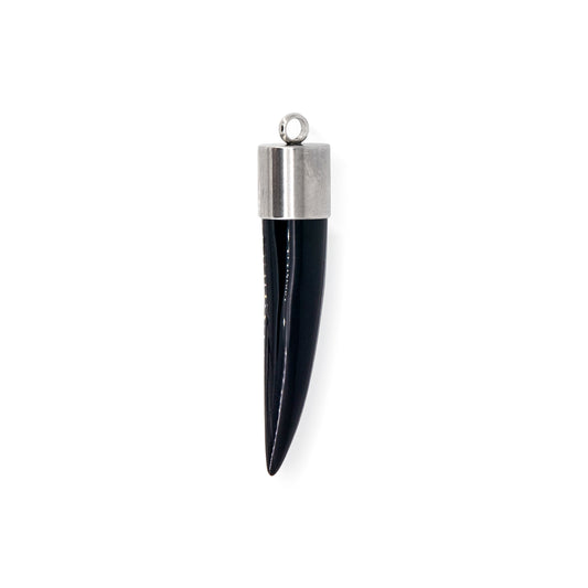 Onyx Wolf Tooth Pendant For Jewelry Making