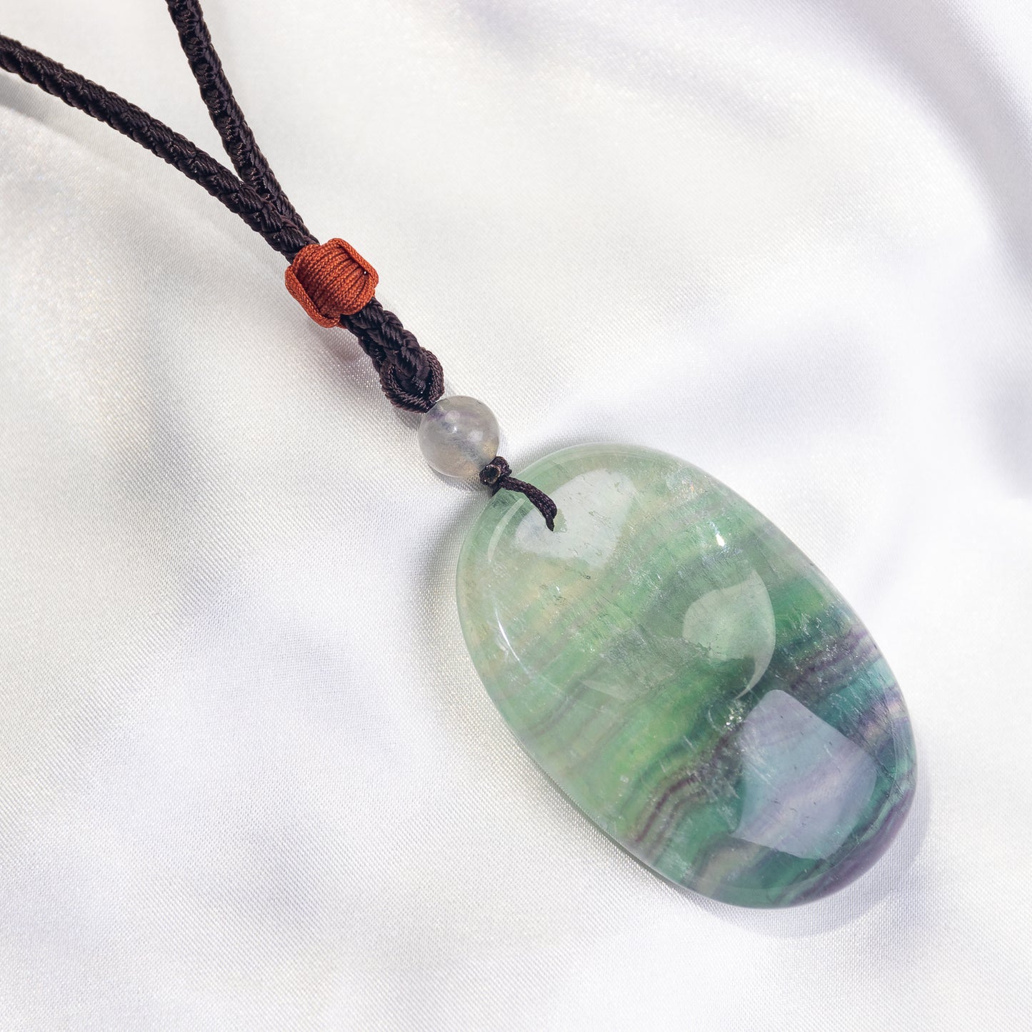 Handmade Worry Stone Pendant Necklace -Length 14‘’