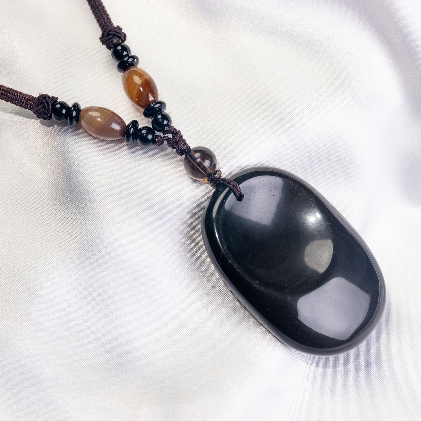 Handmade Worry Stone Pendant Necklace -Length 14‘’