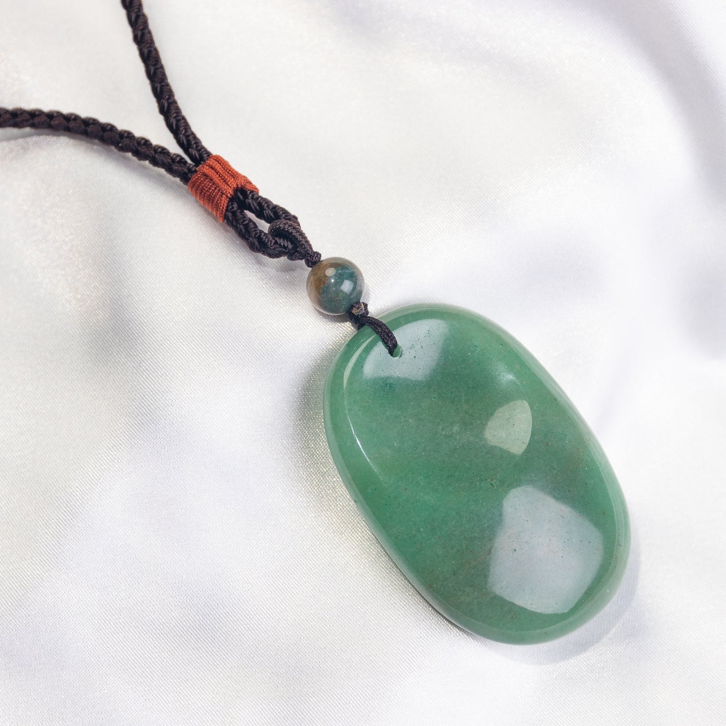 Handmade Worry Stone Pendant Necklace -Length 14‘’