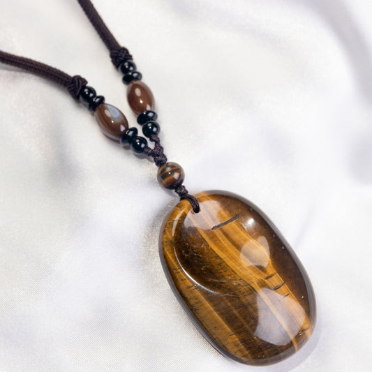 Handmade Worry Stone Pendant Necklace -Length 14‘’