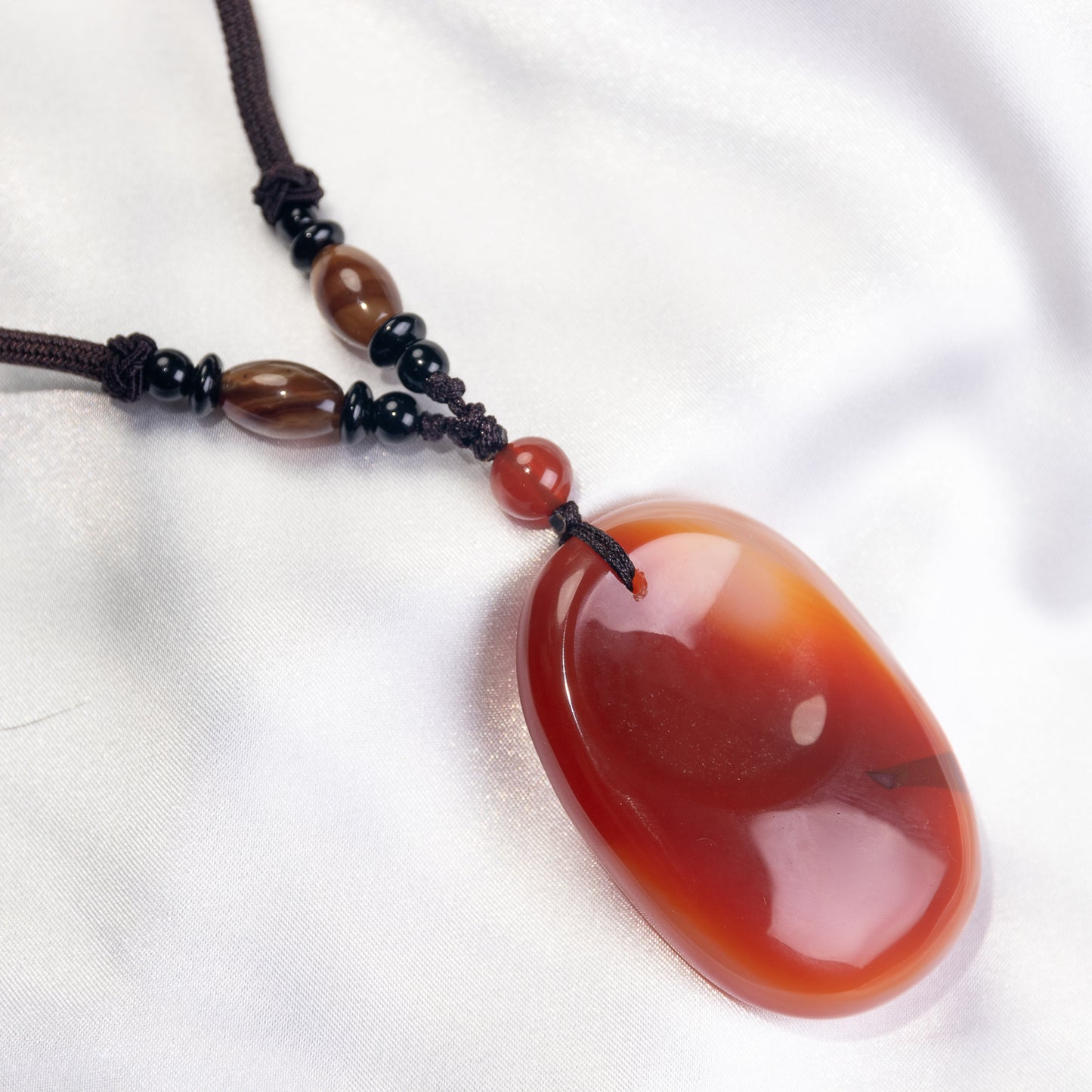 Handmade Worry Stone Pendant Necklace -Length 14‘’