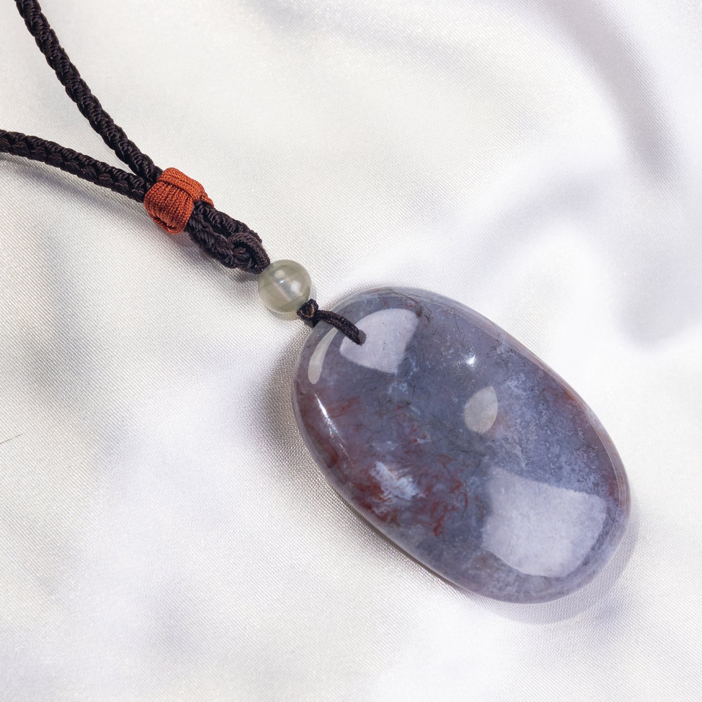 Handmade Worry Stone Pendant Necklace -Length 14‘’