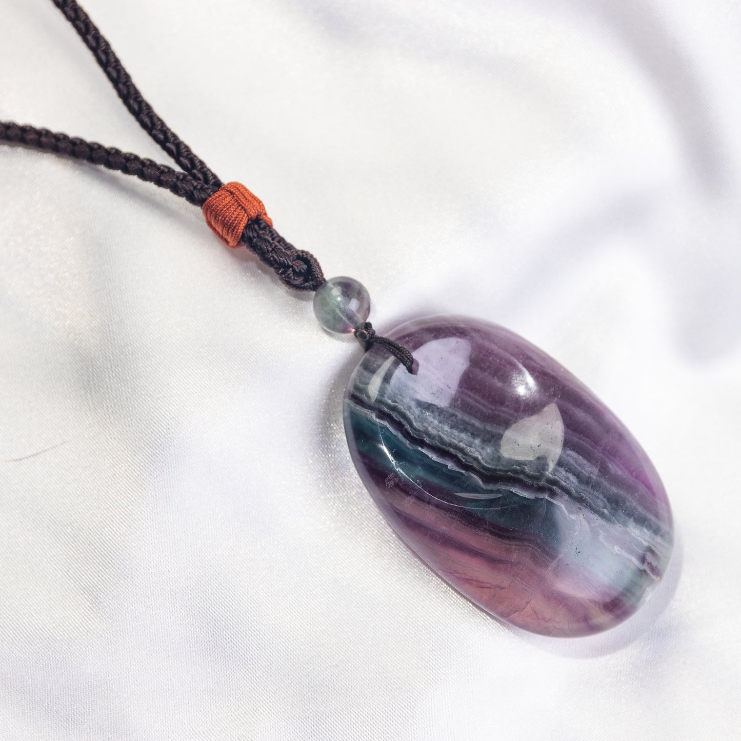 Handmade Worry Stone Pendant Necklace -Length 14‘’